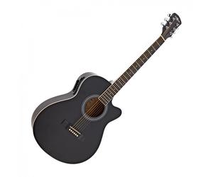 Single Cutaway Electro Acoustic Guitar by Gear4music Black