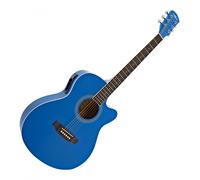 Single Cutaway Electro Acoustic Guitar by Gear4music Blue