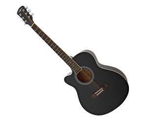 Single Cutaway Left Handed Acoustic Guitar by Gear4music Black