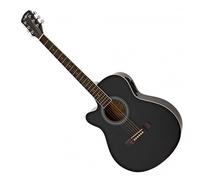 Single Cutaway Left Handed Electro Acoustic Guitar by Gear4music Black