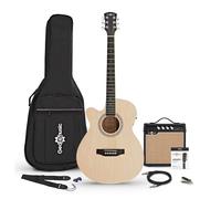 Single Cutaway Left Handed Electro Acoustic Guitar Natural 15W Acoustic Amp & Accessory Pack