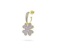 Single earring for women four-leaf clover Rue des Mille 925 silver zirconia ORZ-018 M4 QUAD AU