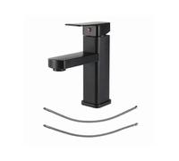 Single Lever Matte Black Faucet for Bathroom Basin, Mixer Tap for Sinks, Durable and Stylish Waterfall Spout Design