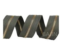 Single Open-end Chain 3#5#golden Teeth Zipper(A23 Military Green,10 yard,3#)