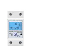 Single Phase LCD Digital Meter Reset Zero kWh Voltage Current Power Consumption Counter Wattmeter 220V Din Rail(DDS668,220V)