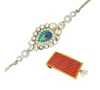 Single Rakhi for Brother Rakhi Thread for Bhai Bhabhi Bhaiya and Raksha Bandhan Design Rakhi Set Dora Bracelet with gift Pack in Red Bag for Brother Sister Indian Traditional Festival
