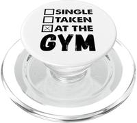 Single, Taken, At The Gym Motivational Workout Fitness Retro PopSockets PopGrip para MagSafe