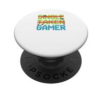 Single Taken Gamer Priorities Relationship Status tee PopSockets PopGrip Adhesivo