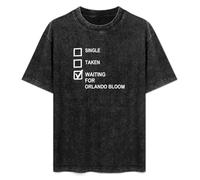 Single Taken Waiting For Orlando Bloom Mens T-Shirt Black Unisex tee XXL