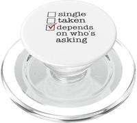 Single Tomado No DEPENDE DE QUIÉN ESTÁ PREGUNTANDO Funny Checkmark Meme PopSockets PopGrip para MagSafe