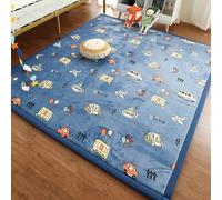 Single tree forest Alfombra Infantil para Dormitorio Cuarto de Jugar, Alfombra Engrosamiento 2.5cm Coral Terciopelo, Alfombra Habitación Infantil -Bus-130 * 160cm
