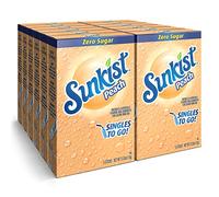 SINGLES TO GO! Sunkist - Mezcla de bebida de soda en 12 cajas de 6 paquetes (sin carbonato y sin azúcar), melocotón (paquete de 6) (paquete de 12)