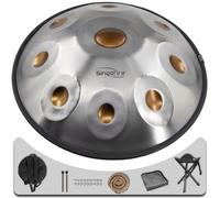 SINGOFIRE" Tambor de mano, tambor de mano para adultos, 22 pulgadas, 9 notas, 440 Hz, D menor, instrumento de mano con bolsa de mano suave, 2 mazos de mano, soporte de mano y paño libre de polvo (ojo