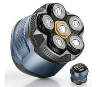 Singphere Afeitadora Cabeza Hombre, IPX7 Impermeable Maquina Afeitar Cabeza para Calvo, 6D Cabezales Magnéticos Maquinilla Afeitadora electrica hombre en Seco y Húmedo con Pantalla LED, USB-C