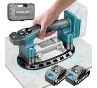 SINGTIP Vibradores de Azulejos Compatible con Baterías Makita de 18V, 2 en 1 Ventosa Eléctrica & Vibrador Azulejos, Niveladores Azulejo 225mm y 9 Velocidades 400KG Adsorción, Nivel, 2 Batería
