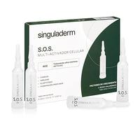 Singuladerm - S.O.S Age 4 viales x 10,5 ml cada uno - Sérum antiedad con Factores de Crecimiento Naturales y Ácido Hialurónico para pieles maduras