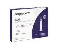 Singuladerm - S.O.S Detox-Pollution 4 viales x 10,5 ml cada uno - Sérum detoxificante con Factores de Crecimiento Naturales y Ácido Hialurónico