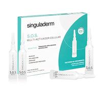 Singuladerm - S.O.S Reactive 4 viales x 10,5 ml cada uno - Sérum con Factores de Crecimiento Naturales y ácido Hialurónico - Piel sensible / reactiva