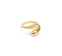 SINGULARU - Anillo Abbraccio. Acero con Baño en Oro de 18 Kt. Joyas Para Mujer.