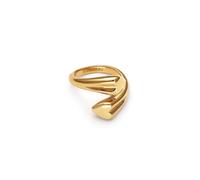 SINGULARU - Anillo Abbraccio Amour. Acero con Baño en Oro de 18 Kt. Joyas Para Mujer.