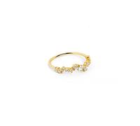 SINGULARU - Anillo Estellar. Plata de Ley 925 con Acabado Baño de Oro de 18 Kt. Joyas para Mujer. Talla 18