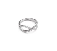 SINGULARU - Anillo Eterna Sparks. Latón con Baño en Rodio y Circonita. Joyas Para Mujer. Talla 10.
