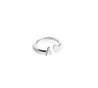 SINGULARU - Anillo Personalizado Letter Heart Plata. Ajustable. Plata de Ley 925 con Acabado Baño de Rodio. Talla Unica. Joyas para Mujer. Letra Q