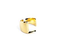 SINGULARU - Anillo Personalizado Letter Signet. Macizo Ajustable. Latón con Acabado Baño de Oro de 18 Kt. Talla Unica. Joyas para Mujer. Letra L