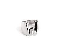 SINGULARU - Anillo Personalizado Letter Signet. Macizo Ajustable. Latón con Acabado Baño de Oro de 18 Kt. Talla Unica. Joyas para Mujer. Letra W