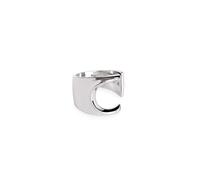 SINGULARU - Anillo Personalizado Letter Signet. Macizo Ajustable. Latón con Acabado Baño de Oro de 18 Kt. Talla Unica. Joyas para Mujer. Letra C