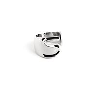 SINGULARU - Anillo Personalizado Letter Signet. Macizo Ajustable. Latón con Acabado Baño de Oro de 18 Kt. Talla Unica. Joyas para Mujer. Letra S