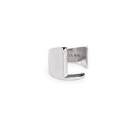 SINGULARU - Anillo Personalizado Letter Signet. Macizo Ajustable. Latón con Acabado Baño de Oro de 18 Kt. Talla Unica. Joyas para Mujer. Letra L