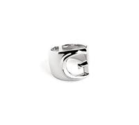 SINGULARU - Anillo Personalizado Letter Signet. Macizo Ajustable. Latón con Acabado Baño de Oro de 18 Kt. Talla Unica. Joyas para Mujer. Letra G