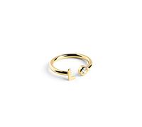 SINGULARU - Anillo Personalizado Letter Spark. Ajustable. Plata de Ley 925 con Acabado Baño de Oro de 18 Kt. Talla Unica. Joyas para Mujer. Letra L