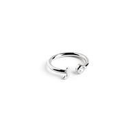 SINGULARU - Anillo Personalizado Letter Spark Plata. Ajustable. Plata de Ley 925 con Acabado Baño de Rodio. Talla Unica. Joyas para Mujer. Letra J