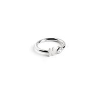 SINGULARU - Anillo Personalizado Letter Spark Plata. Ajustable. Plata de Ley 925 con Acabado Baño de Rodio. Talla Unica. Joyas para Mujer. Letra N