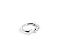 SINGULARU - Anillo Personalizado Letter Spark Plata. Ajustable. Plata de Ley 925 con Acabado Baño de Rodio. Talla Unica. Joyas para Mujer. Letra C