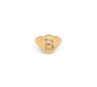 SINGULARU - Anillo Personalizado Signet Letter Colors. Ajustable. Latón con Acabado Baño de Oro de 18 Kt. Talla Unica. Joyas para Mujer. Letra B