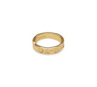 SINGULARU - Anillo Treasure. Latón con Baño en Oro de 18 Kt y Circonita. Joyas Para Mujer. Talla 10