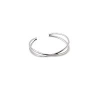 SINGULARU - Brazalete Cruzado. Pulsera Rígida en Acero. Doble Hilo Cruzado. Joyas para Mujer