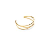 SINGULARU - Brazalete Triple Diana. Acero con Baño en Oro de 18 Kt. Joyas Para Mujer.