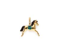 SINGULARU - Charm Caballo. Latón con Baño en Oro de 18 Kt y Enamel. Joyas Para Mujer.