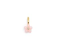 SINGULARU - Charm Flower Pink. Plata de Ley con Baño en Oro de 18 Kt, Circonita y Piedra natural. Joyas Para Mujer.