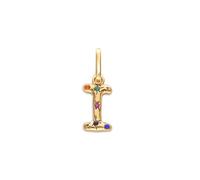 SINGULARU - Charm Inicial Organic Colors. Latón con Baño en Oro de 18 Kt y Circonita. Joyas Para Mujer. Letra B