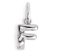 SINGULARU - Charm Letter Organic. Colgante en Plata de Ley 925 con Acabado Baño de Rodio. Combinable con Collar. Joyas para Mujer. Letras F