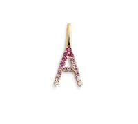 SINGULARU - Charm Letter Spark Sakura. Colgante en Plata de Ley con Acabado en Baño Oro de 18Kt y Circonitas Joyas Para Mujer. Letra A