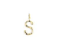 SINGULARU - Charm Letter XL. Colgante Inicial en Latón con Acabado Baño de Oro de 18 Kt. Combinable con Collar. Joyas para Mujer. Letra S