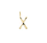 SINGULARU - Charm Letter XL. Colgante Inicial en Latón con Acabado Baño de Oro de 18 Kt. Combinable con Collar. Joyas para Mujer. Letra X