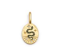 SINGULARU - Charm Mystic Serpiente. Latón con Baño en Oro de 18 Kt y Circonita. Joyas Para Mujer.
