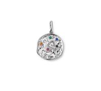 SINGULARU - Charm Organic Colors Zodiaco. Colgante de Latón con Acabado en Baño de Rodio y Circonitas. Joyas Para Mujer. Aries